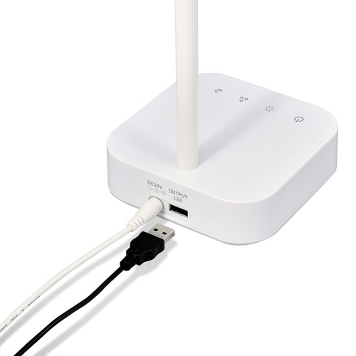 ELPA LEDデスクライト USB付 ホワイト AS-LED11(W) 1台(ご注文単位1台)【直送品】