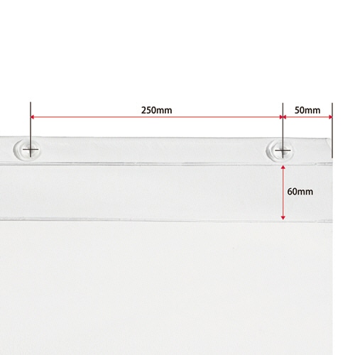 ワールドクラフト　飛沫防止ビニールカーテン　幅1600×高さ1200mm　HBS-1216　1枚（ご注文単位1枚）【直送品】