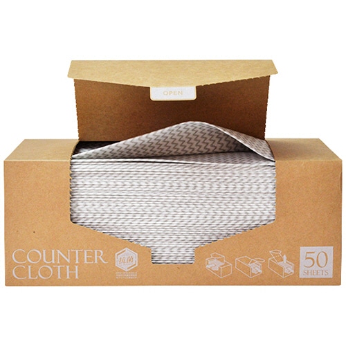 ストリックスデザイン 抗菌カウンタークロス厚手 BOXタイプ グレー SA-164 1箱(50枚)(ご注文単位1箱)【直送品】