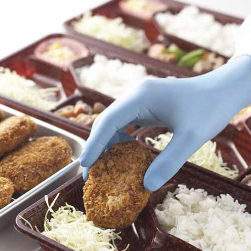 ショーワグローブ No.8810 ニトリスト・ニューフィット パウダーフリー S ブルー NO.8810-S 1箱(100枚)(ご注文単位1箱)【直送品】