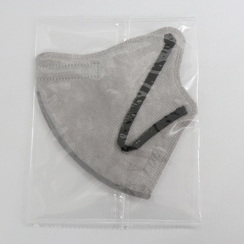 ヒロ・コーポレーション 3Dバイカラー冷感不織布マスク ふつうサイズ グレー×ブラック 1箱(30枚)(ご注文単位1箱)【直送品】