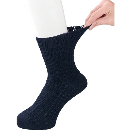 ケアファッション　ゴムなし幅広ソックス（紳士）　ネイビー　089296-21　1足（ご注文単位1足）【直送品】