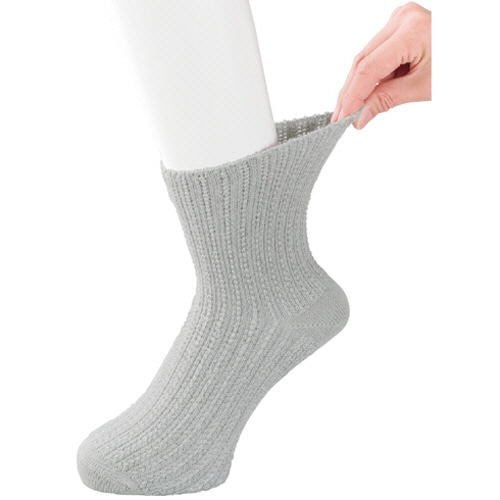 ケアファッション　ゴムなし幅広ソックス（婦人）　グレー　089283-21　1足（ご注文単位1足）【直送品】