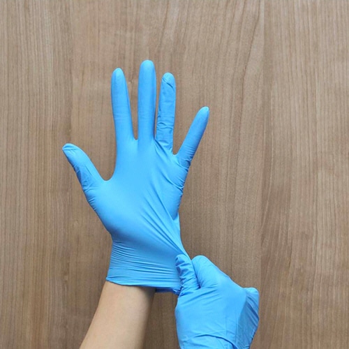 錦尚金 ゆうゆうグローブ ニトリルフィットグローブ パウダーフリー ブルー L 1箱(100枚)(ご注文単位1箱)【直送品】