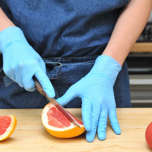 錦尚金 ゆうゆうグローブ ニトリルフィットグローブ パウダーフリー ブルー L 1箱(100枚)(ご注文単位1箱)【直送品】