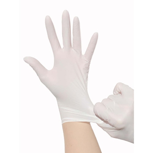 錦尚金 ゆうゆうグローブ ニトリルフィットグローブ パウダーフリー ホワイト M 1箱(100枚)(ご注文単位1箱)【直送品】