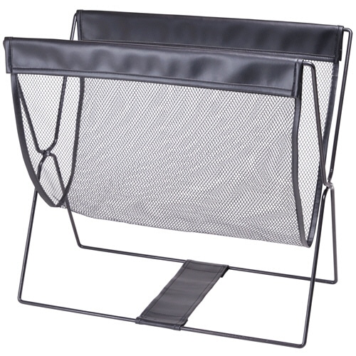 ストリックスデザイン レザー調ハンモック型メッシュバスケット ブラック SB-058 1個(ご注文単位1個)【直送品】