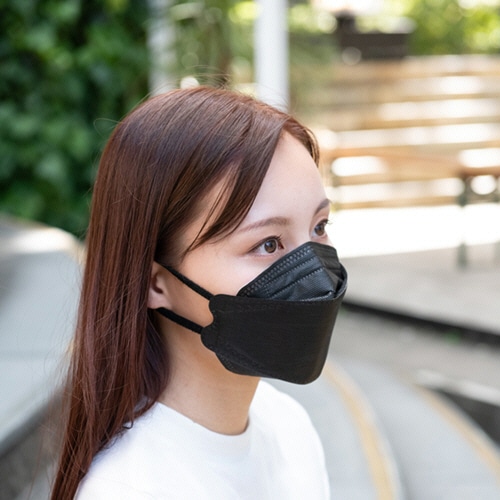 興和 三次元ダイヤモンドマスク フリーサイズ ブラック 個包装 1箱(20枚)(ご注文単位1箱)【直送品】