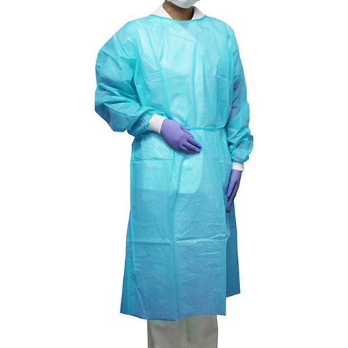 ファーストレイト　撥水ISガウン122　フリーサイズ　ライトブルー　FR-122　1袋（10枚）（ご注文単位1袋）【直送品】