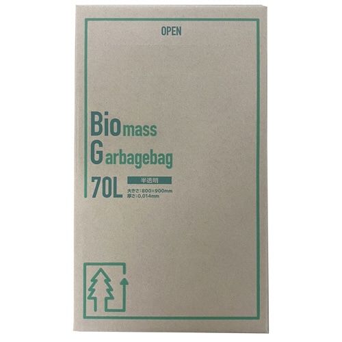 ショーエイコーポレーション　バイオマス素材配合ゴミ袋　半透明　70L　SH-54　1箱（100枚）（ご注文単位1箱）【直送品】