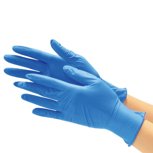 川西工業　ニトリルグローブ　フェリーチェ　スマート　粉なし　ブルー　M　#2067-M　1箱（100枚）（ご注文単位1箱）【直送品】