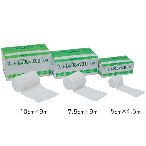 オカモト　伸縮包帯　レジフレックスU　5cm×4.5m　GN411　1箱（6巻）（ご注文単位1箱）【直送品】
