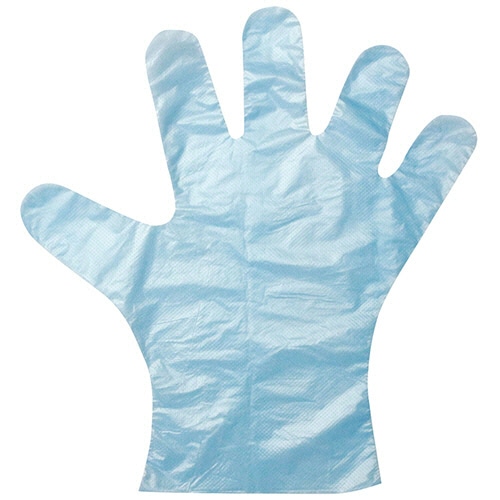 旭創業 ニューピース(バイオマス) L 型押しエンボス ブルー 1パック(100枚)(ご注文単位1パック)【直送品】