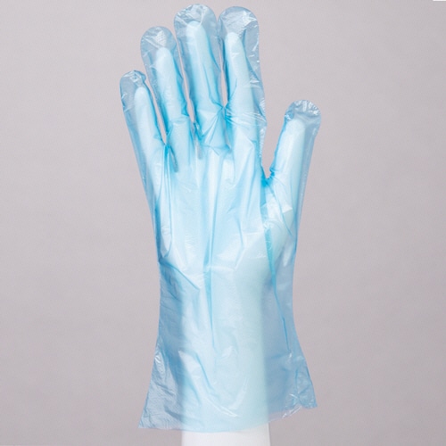 旭創業 ニューピース(バイオマス) L 型押しエンボス ブルー 1パック(100枚)(ご注文単位1パック)【直送品】