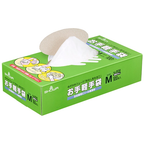 ショーワグローブ No.806 お手軽手袋 パウダーフリー M 半透明 NO.806-M 1箱(100枚)(ご注文単位1箱)【直送品】