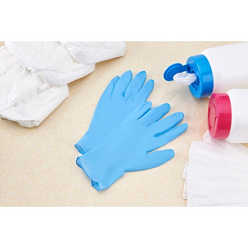 ショーワグローブ　No.886　ニトリスト・タフプラス　パウダーフリー　M　ブルー　NO.886-M　1箱（100枚）（ご注文単位1箱）【直送品】