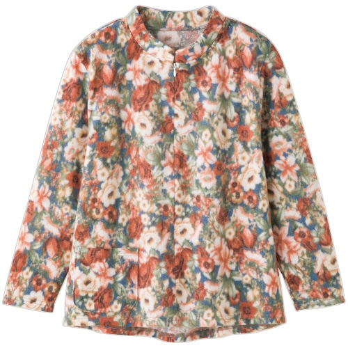 ケアファッション　ロングファスナーあったかTシャツ　サックス　M-L　820318-01　1着（ご注文単位1着）【直送品】