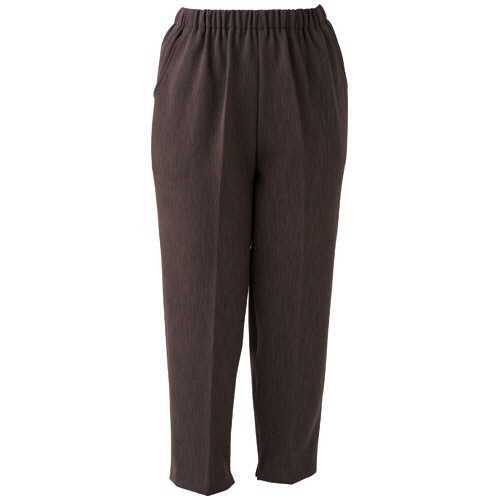 ケアファッション　ナノヒーティング裾ファスナーパンツ　婦人用　ブラウン　股下60cm　M　98563-21　1着（ご注文単位1着）【直送品】