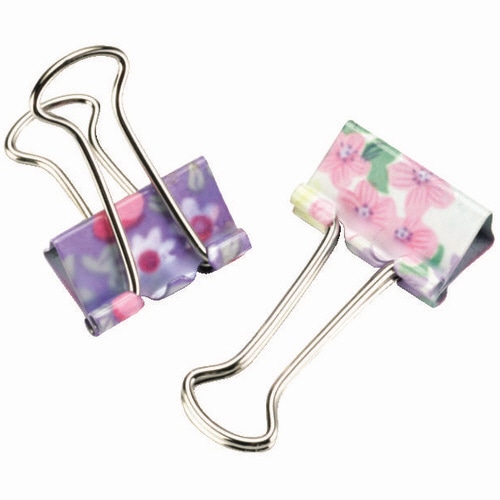 ソニック　花柄ダブルクリップ　小　口幅19mm　GP-472　1セット（150個：15個×10パック）（ご注文単位1セット）【直送品】