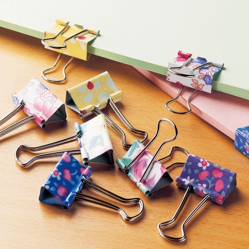 ソニック 花柄ダブルクリップ 中 口幅25mm GP-471 1セット(100個:10個×10パック)(ご注文単位1セット)【直送品】