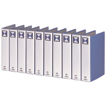 TANOSEE　両開きパイプ式ファイル　A4タテ　500枚収容　50mmとじ　背幅66mm　青　1セット（30冊）（ご注文単位1セット）【直送品】