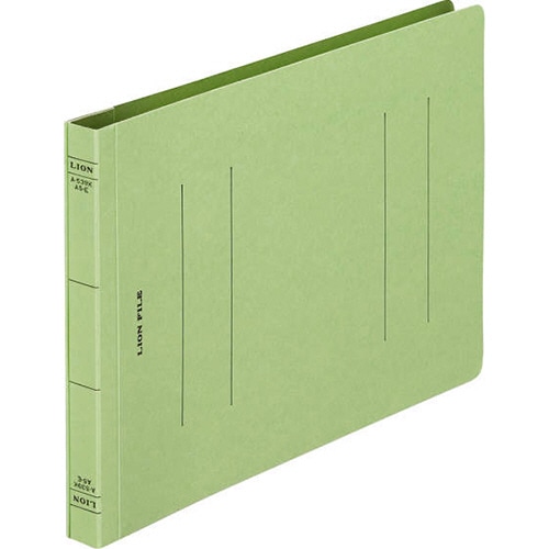ライオン事務器　フラットファイル（環境）　樹脂押え具　A5ヨコ　150枚収容　背幅18mm　緑　A-539KA5E　1セット（10冊）（ご注文単位1セット）【直送品】