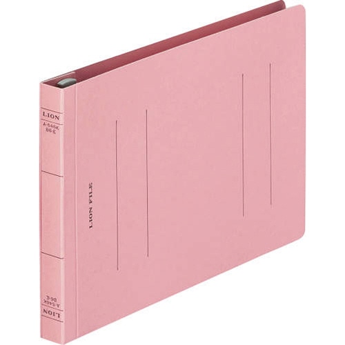 ライオン事務器　フラットファイル（環境）　樹脂押え具　B6ヨコ　150枚収容　背幅18mm　ピンク　A-546KB6E　1セット（10冊）（ご注文単位1セット）【直送品】