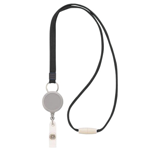 ライオン事務器　名札用ストラップ　ブラック　N-5P　1セット（10本）（ご注文単位1セット）【直送品】