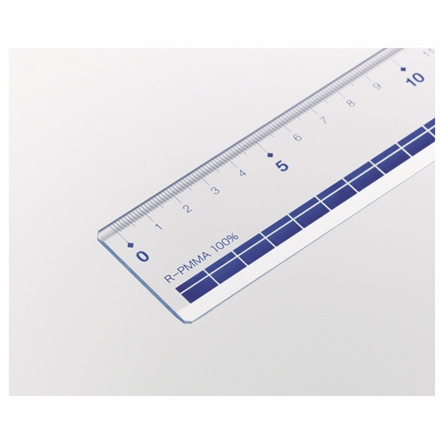 ライオン事務器 再生アクリル直線定規 15cm No.5MR 1セット(10本)(ご注文単位1セット)【直送品】