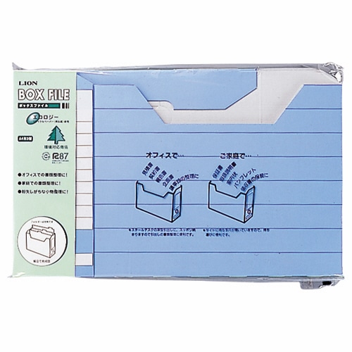 ライオン事務器 ボックスファイル ダンボール製 A4ヨコ 背幅105mm ブルー CS-1100E 1セット(30冊:3冊×10パック)(ご注文単位1セット)【直送品】