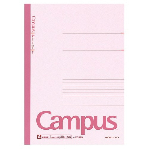 コクヨ　キャンパスノート（普通横罫）　A4　A罫　30枚　ノ-203AN　1セット（100冊）（ご注文単位1セット）【直送品】