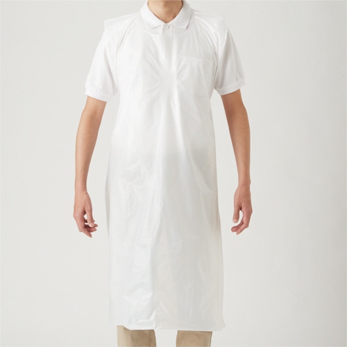 川西工業 ポリエチエプロン エコノミー フリーサイズ ホワイト 4440 1セット(1000枚:50枚×20箱)(ご注文単位1セット)【直送品】