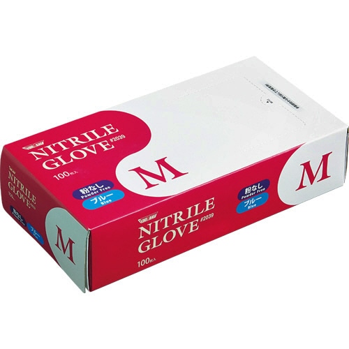 川西工業 ニトリル 使いきり極薄手袋 粉なし ブルー M #2039 1セット(2000枚:100枚×20箱)(ご注文単位1セット)【直送品】
