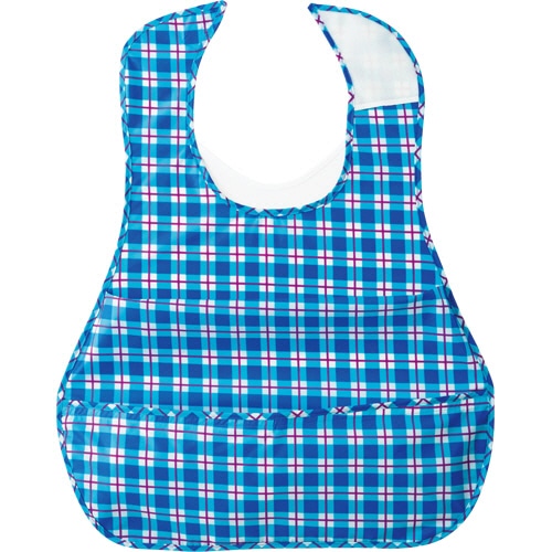 オオサキメディカル　プラスハート　こぼれにくい食事用エプロン　ポケット付サイドタック　ブルー　73750　1セット（5枚）（ご注文単位1セット）【直送品】