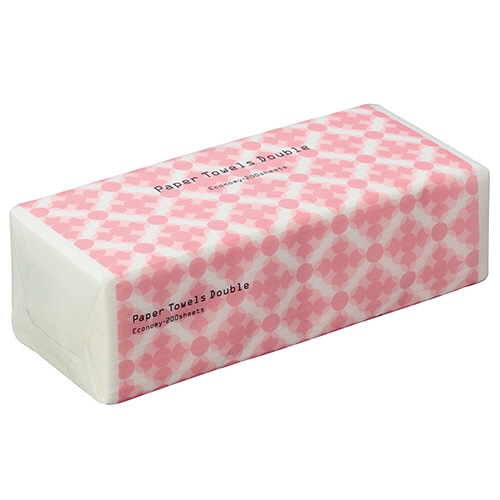 TANOSEE　ペーパータオル　ダブルタイプ（エコノミー）　200組／パック　1セット（180パック：36パック×5ケース）（ご注文単位1セット）【直送品】