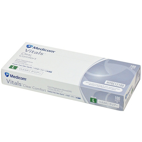 メディコム・ジャパン バイタル CPEグローブ クリアー L VITGC1210D 1セット(1000枚:100枚×10箱)(ご注文単位1セット)【直送品】