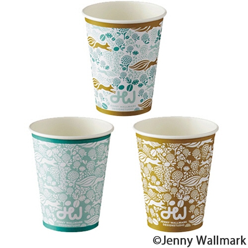 TANOSEE　厚紙タンブラー　クローバー＆フォックス　280mL（9.5オンス）　1セット（1000個：50個×20パック）（ご注文単位1セット）【直送品】