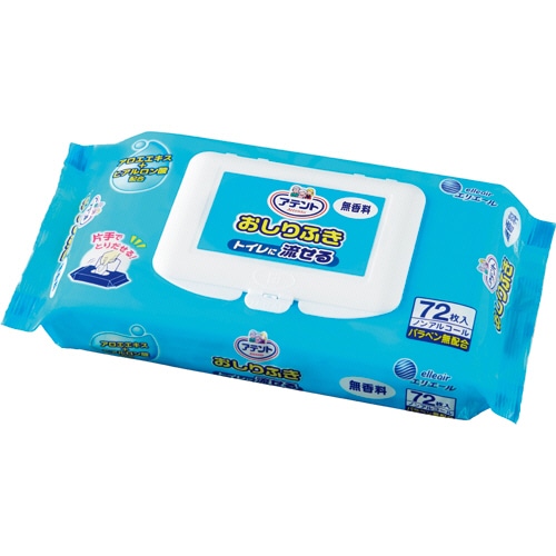 大王製紙 アテント 流せるおしりふき 無香料 1セット(864枚:72枚×12パック)(ご注文単位1セット)【直送品】