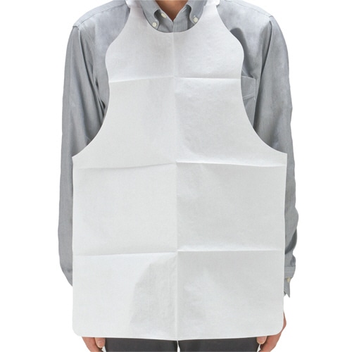 TANOSEE　紙エプロン　Mサイズ　ホワイト　1セット（1000枚：100枚×10パック）（ご注文単位1セット）【直送品】