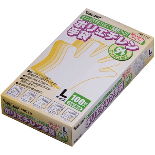 川西工業　ポリエチレン手袋　外エンボス　クリア　M　#2012　1セット（4000枚：100枚×40箱）（ご注文単位1セット）【直送品】