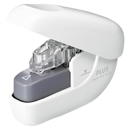 プラス　針なしホッチキス　ペーパークリンチ　6枚とじ　ホワイト　SL-106NB　1個（ご注文単位1個）【直送品】