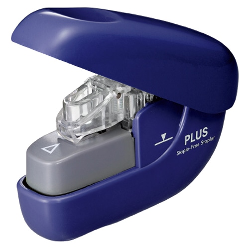 プラス　針なしホッチキス　ペーパークリンチ　6枚とじ　ブルー　SL-106NB　1個（ご注文単位1個）【直送品】