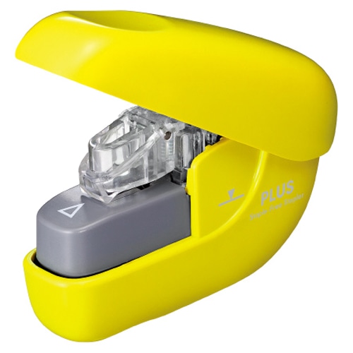 プラス　針なしホッチキス　ペーパークリンチ　6枚とじ　イエロー　SL-106NB　1個（ご注文単位1個）【直送品】