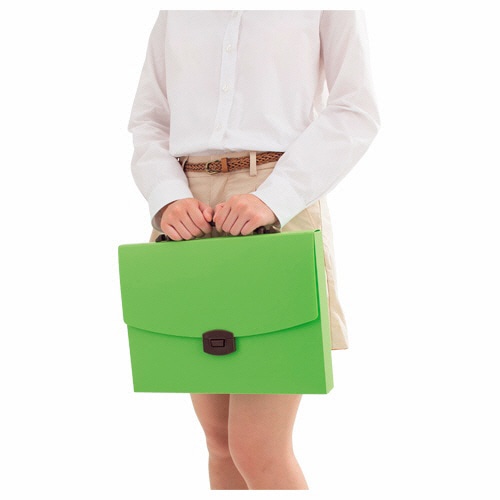 ライオン事務器　キャリングバッグ　イロキャリ　フレッシュキウイ　CA-143FK　1個（ご注文単位1個）【直送品】