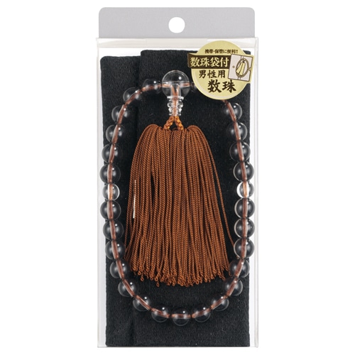 マルアイ 数珠セット 男性用 茶水晶風 保存袋付 ジユ-S31S 1セット(ご注文単位1セット)【直送品】