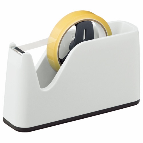 ライオン事務器　テープカッター　大巻・小巻両用　63×201×109mm　ライトグレー　NO.350N　1台（ご注文単位1台）【直送品】