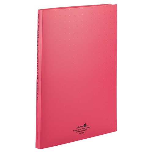 リヒトラブ　AQUA　DROPs　クリヤーブック（ポケット交換タイプ）　A4タテ　30穴　15ポケット付属　背幅18mm　赤　N-5015-3　1冊（ご注文単位1冊）【直送品】