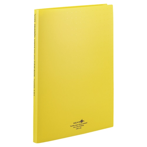 リヒトラブ　AQUA　DROPs　クリヤーブック（ポケット交換タイプ）　A4タテ　30穴　15ポケット付属　背幅18mm　黄　N-5015-5　1冊（ご注文単位1冊）【直送品】