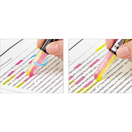 コクヨ　2色蛍光マーカー　ビートルティップ　イエロー×ピンク　PM-L303-1-1P　1本（ご注文単位1本）【直送品】