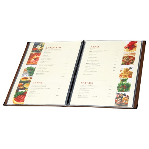 キングジム レザフェス メニューファイル A4タテ型 黒 1972LF-BK 1冊(ご注文単位1冊)【直送品】